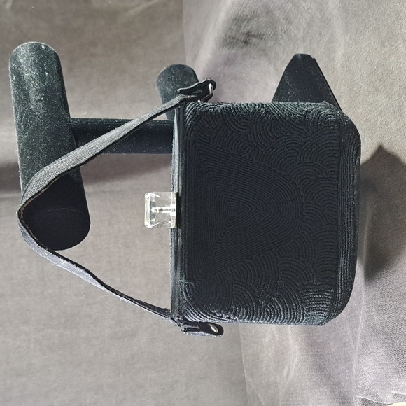 Capital Leather Handbags - Antique Park Lane Creation By Capitol Leather Black Corde Pillbox Handbag  G-